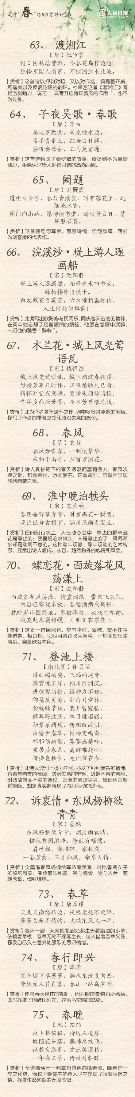人民日報：100首春天唯美經(jīng)典詩詞，為孩子收藏！