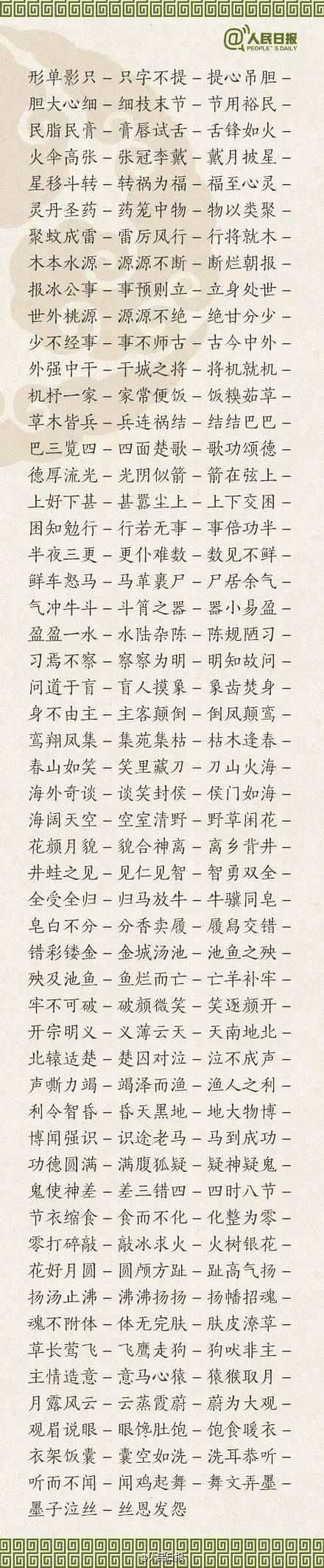 ?1500個(gè)成語(yǔ)接龍，貼在墻上，和孩子常玩，語(yǔ)文成績(jī)想不好都難！