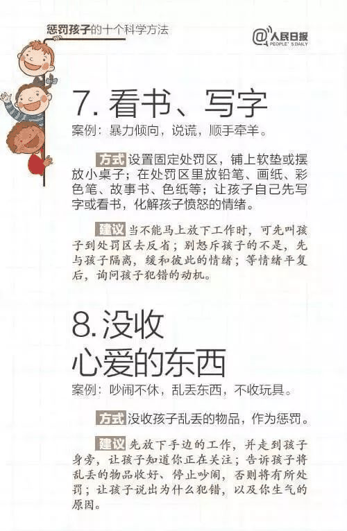 人民日?qǐng)?bào)推薦！15個(gè)表?yè)P(yáng)孩子和10個(gè)懲戒孩子的科學(xué)方法
