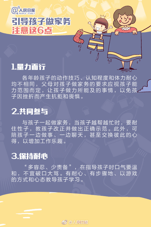 人民日?qǐng)?bào)：1-13歲孩子學(xué)做家務(wù)年齡表，舍不得用孩子才害了他！暑假動(dòng)起來！